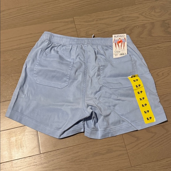 Small Powder Blue Buffalo Drawstring Shorts - Picture 7 of 8